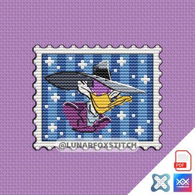 Duck mini postage stamp cross stitch pattern