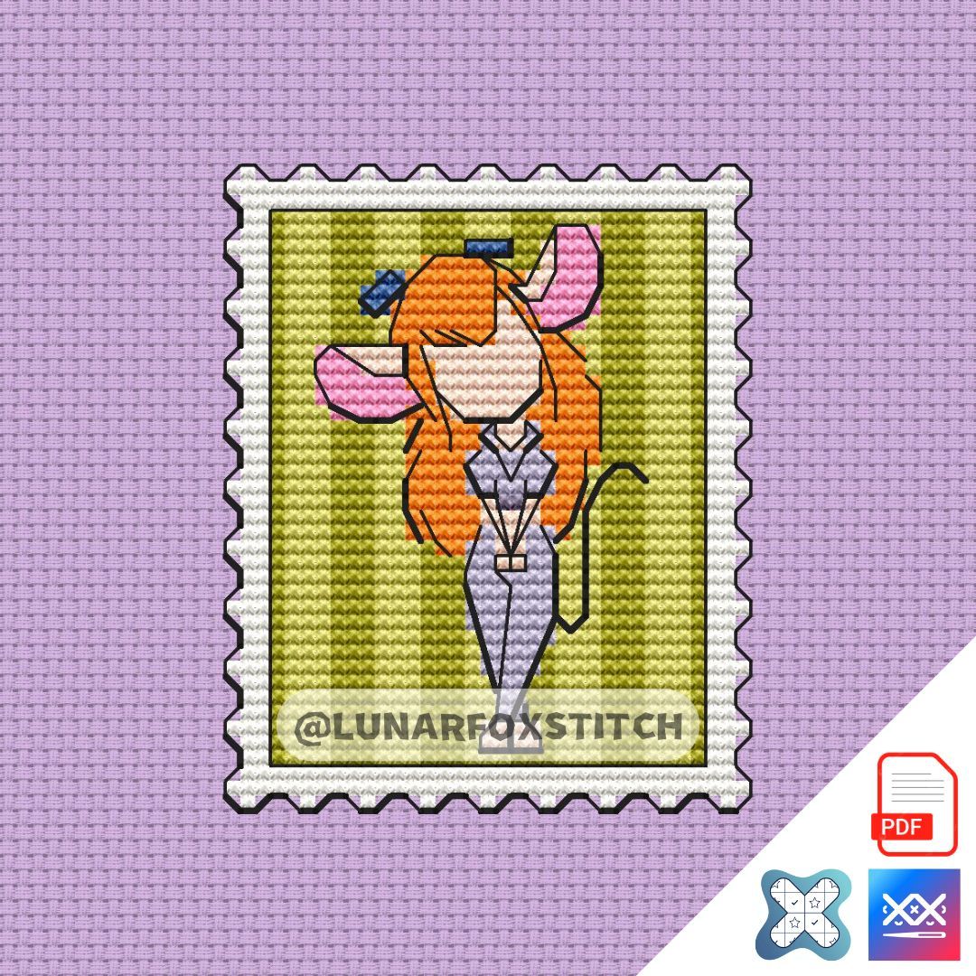 Mouse mini postage stamp cross stitch pattern