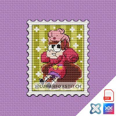 Girl mini postage stamp cross stitch pattern