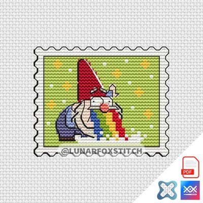 Rainbow mini postage stamp cross stitch pattern