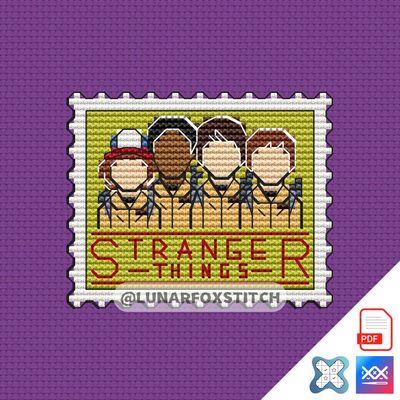 Boys mini postage stamp cross stitch pattern