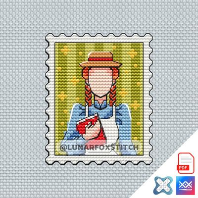 Anne mini postage stamp cross stitch pattern
