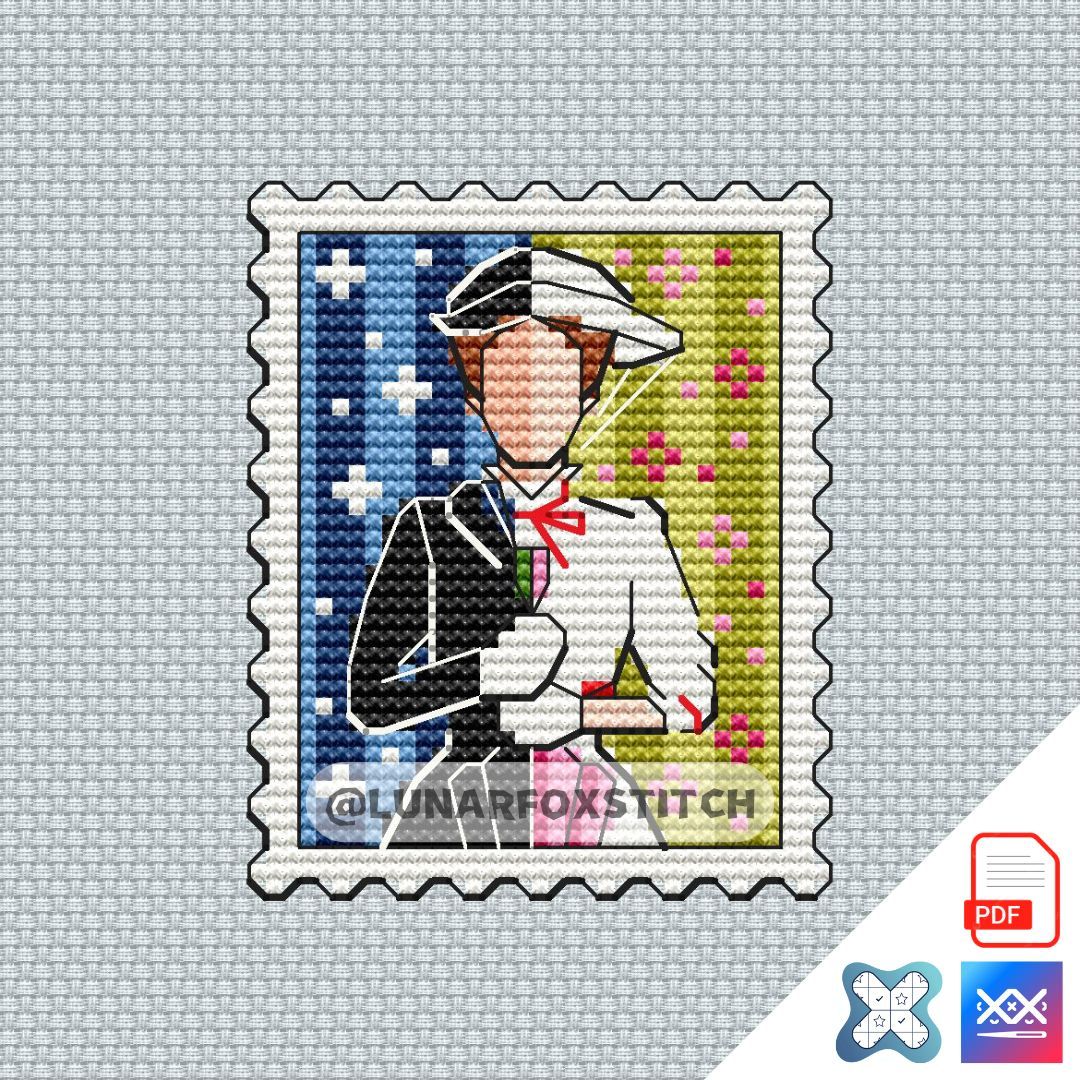 Mary mini postage stamp cross stitch pattern