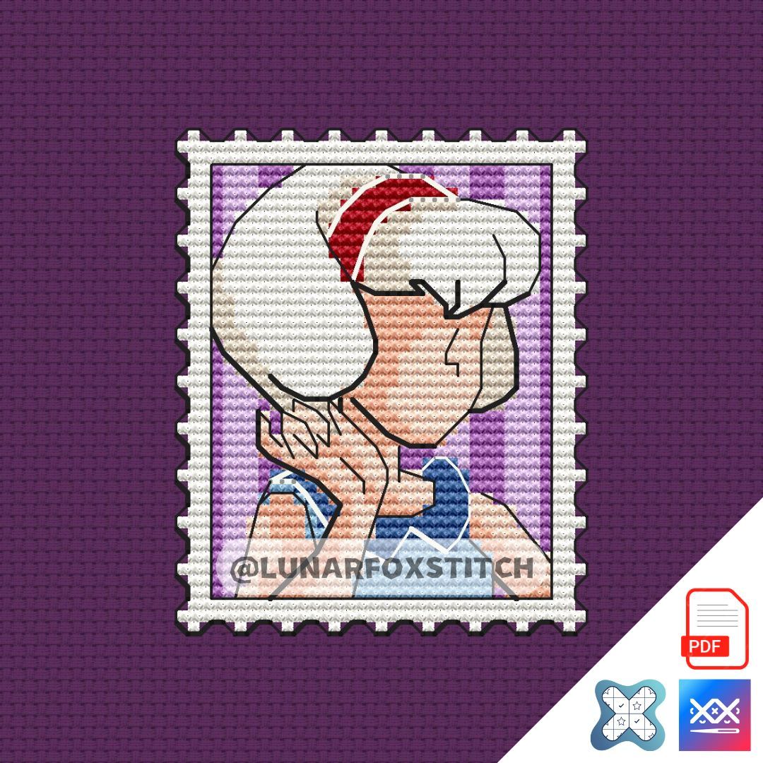 Witch mini postage stamp cross stitch pattern