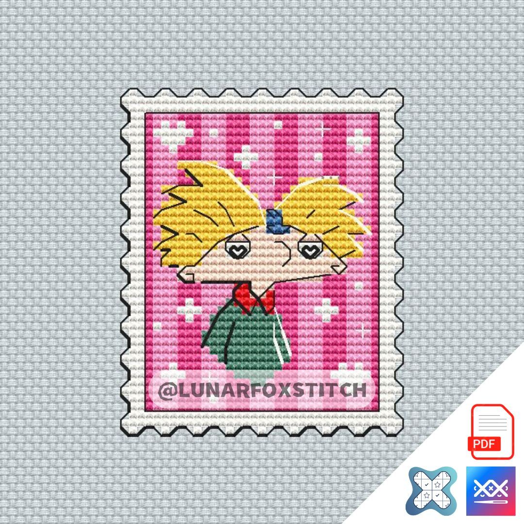 Boy mini postage stamp cross stitch pattern