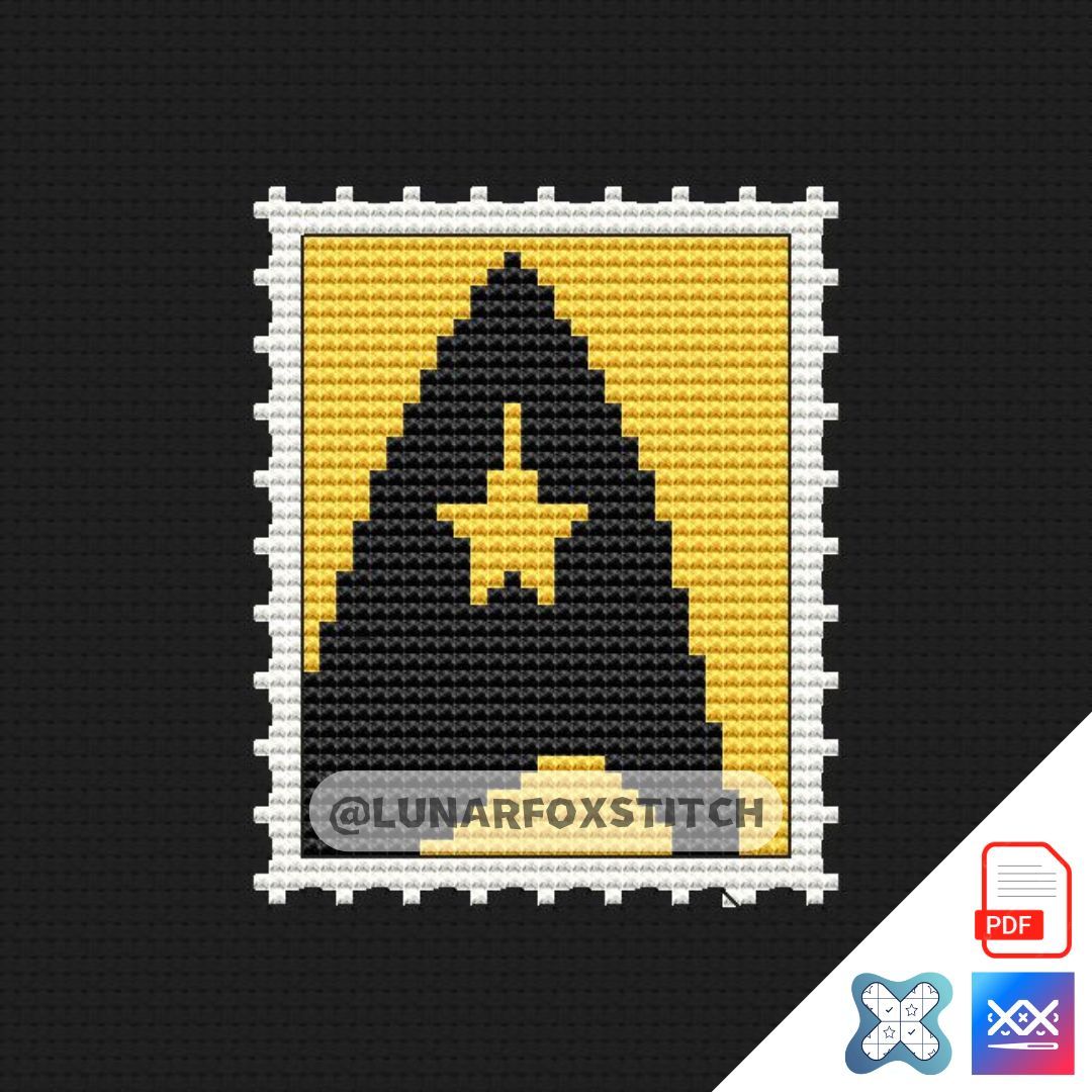 Star mini postage stamp cross stitch pattern