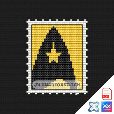 Star mini postage stamp cross stitch pattern
