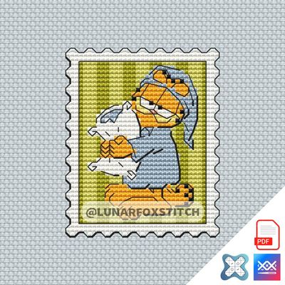 Cat mini postage stamp cross stitch pattern