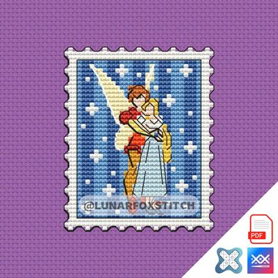 Fairies mini postage stamp cross stitch pattern