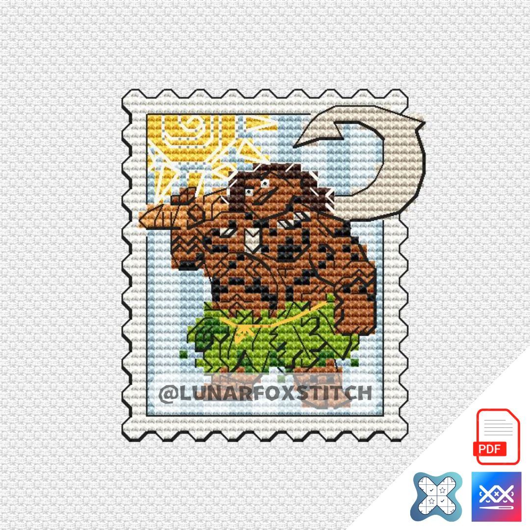 Hero mini postage stamp cross stitch pattern