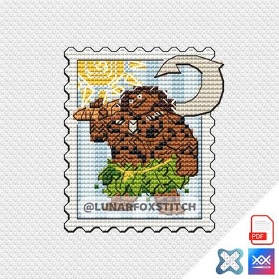 Hero mini postage stamp cross stitch pattern