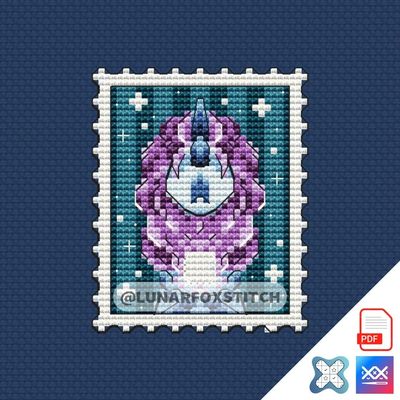 Dragon mini postage stamp cross stitch pattern