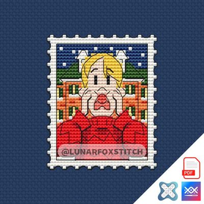 Boy mini postage stamp cross stitch pattern