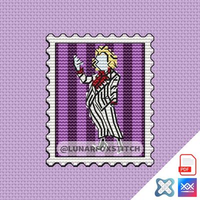 Beetle villain mini postage stamp cross stitch pattern
