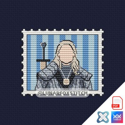 Hunter mini postage stamp cross stitch pattern