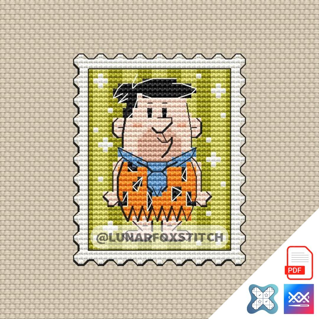 Wild man mini postage stamp cross stitch pattern
