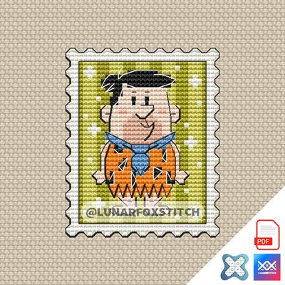 Wild man mini postage stamp cross stitch pattern