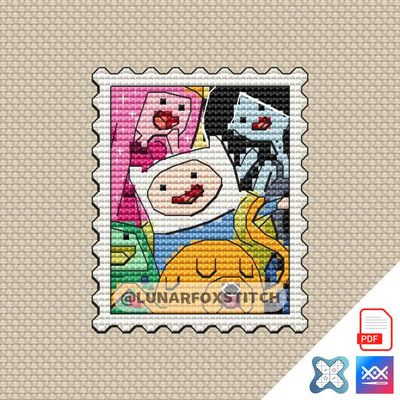 Rainbow friends mini postage stamp cross stitch pattern