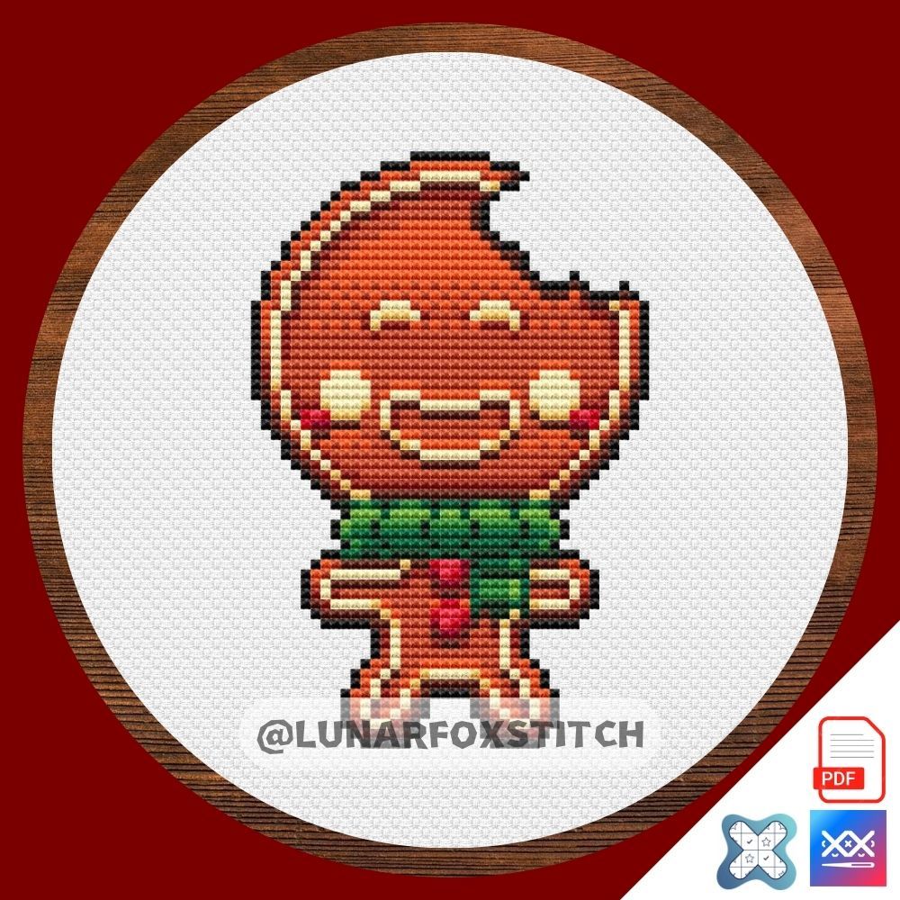 Christmas gingerbread mini cross stitch pattern