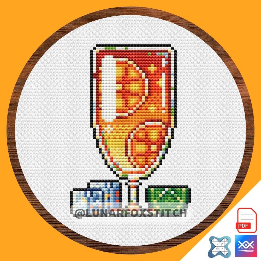 Orange fresh mini cross stitch pattern