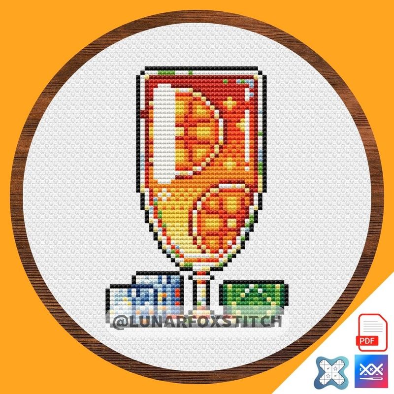 Orange fresh mini cross stitch pattern