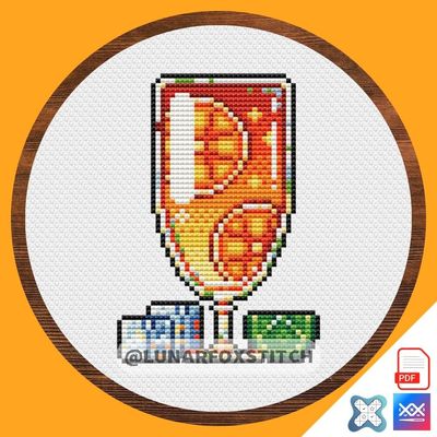 Orange fresh mini cross stitch pattern