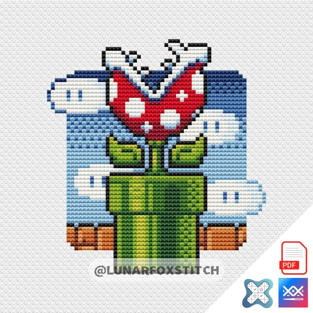 Toothy Flower mini cross stitch pattern