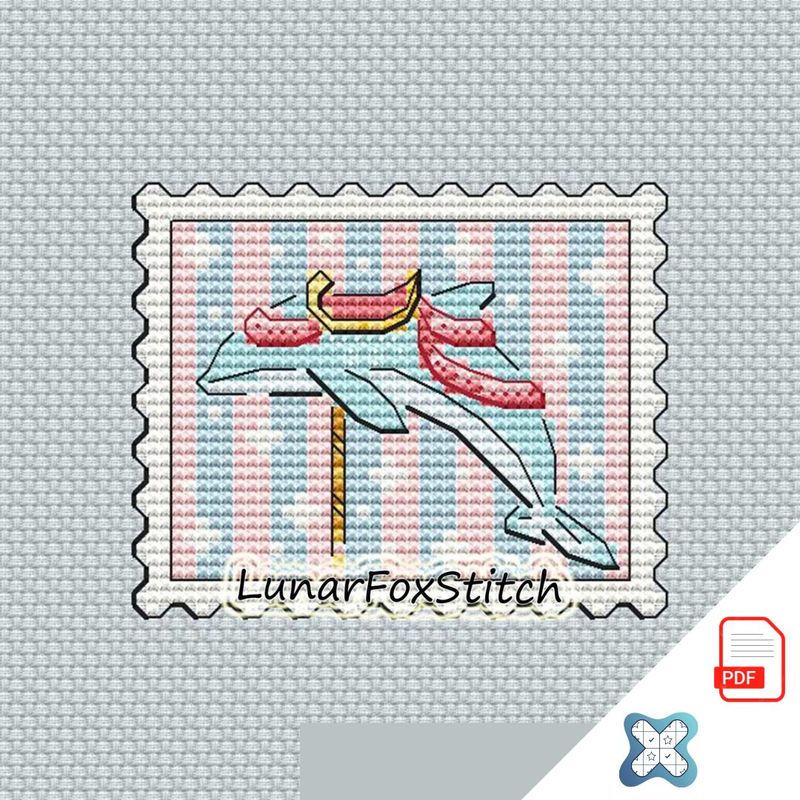 Dolphin carouse mini postage stamp cross stitch pattern