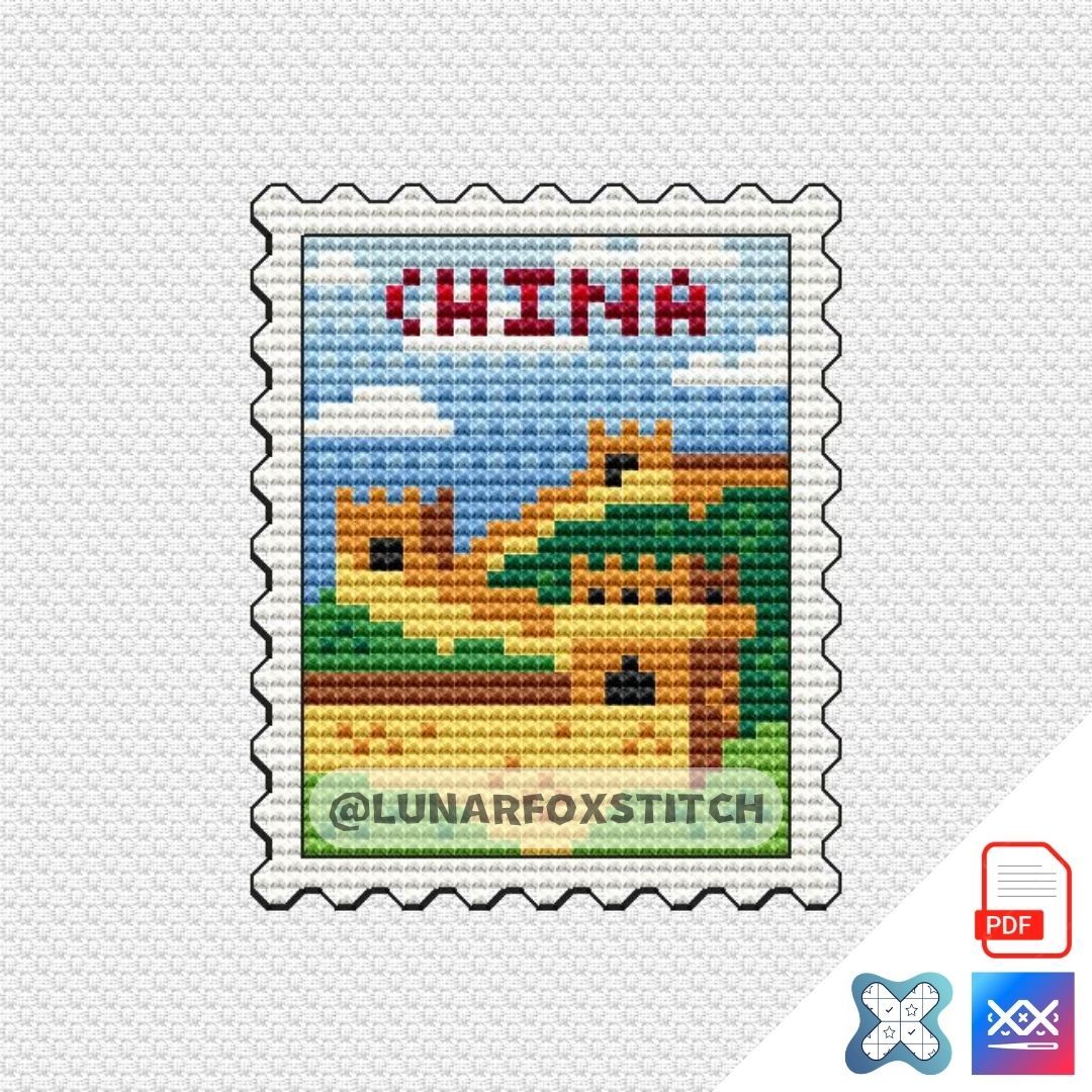 China mini postage stamp cross stitch pattern