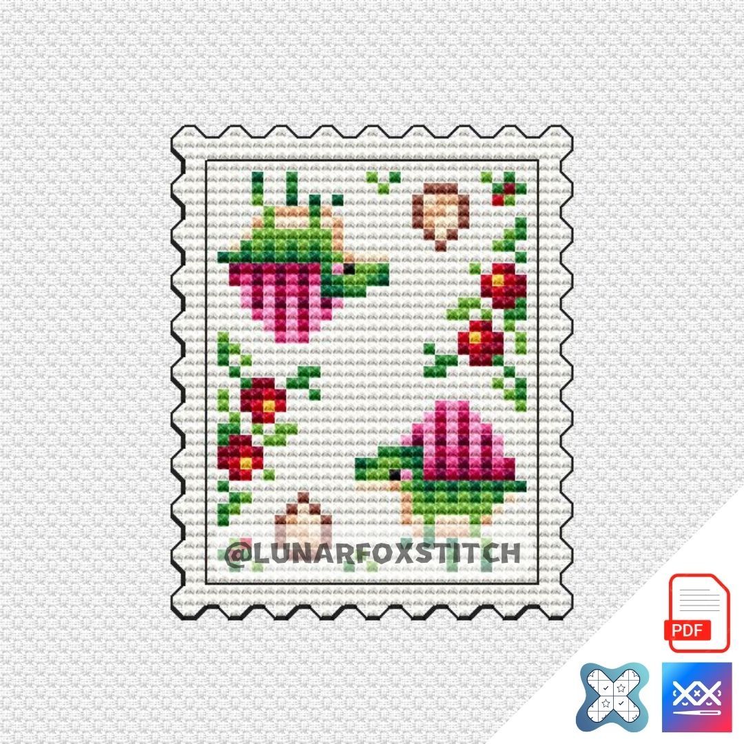 Spinosaurus dinosaur mini postage stamp cross stitch pattern