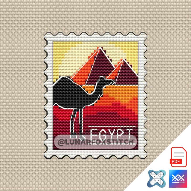 Egypt mini postage stamp cross stitch pattern