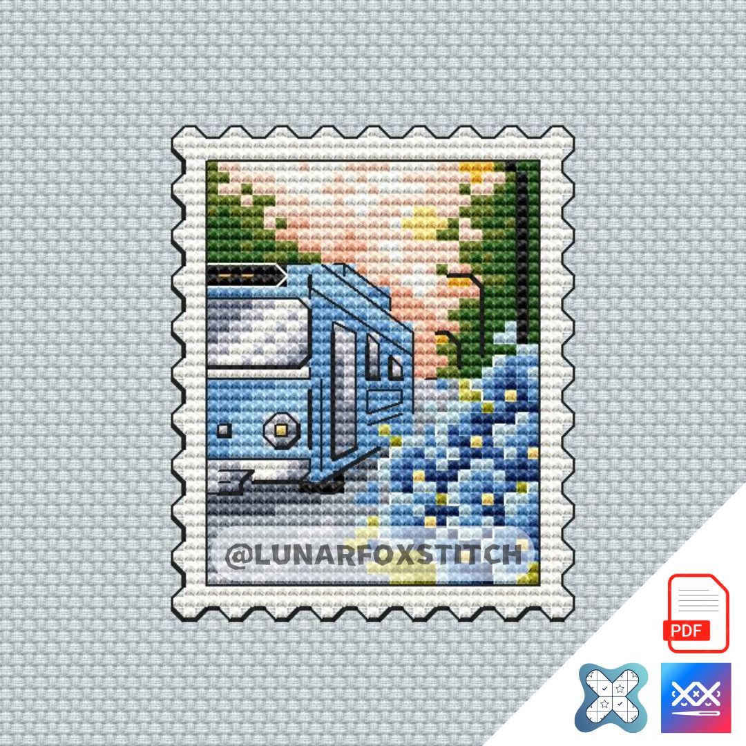 Hydrangea mini postage stamp cross stitch pattern