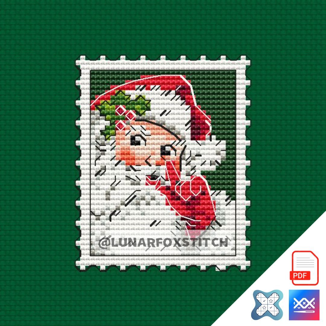 Santa Claus mini postage stamp cross stitch pattern