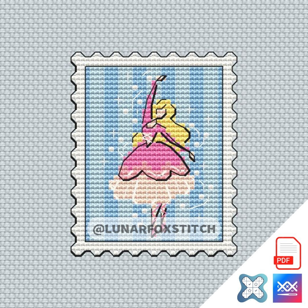 Ballerine mini postage stamp cross stitch pattern