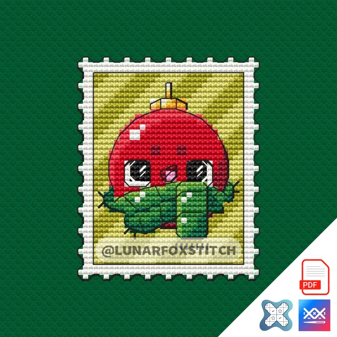 Christmas tree toy mini postage stamp cross stitch pattern