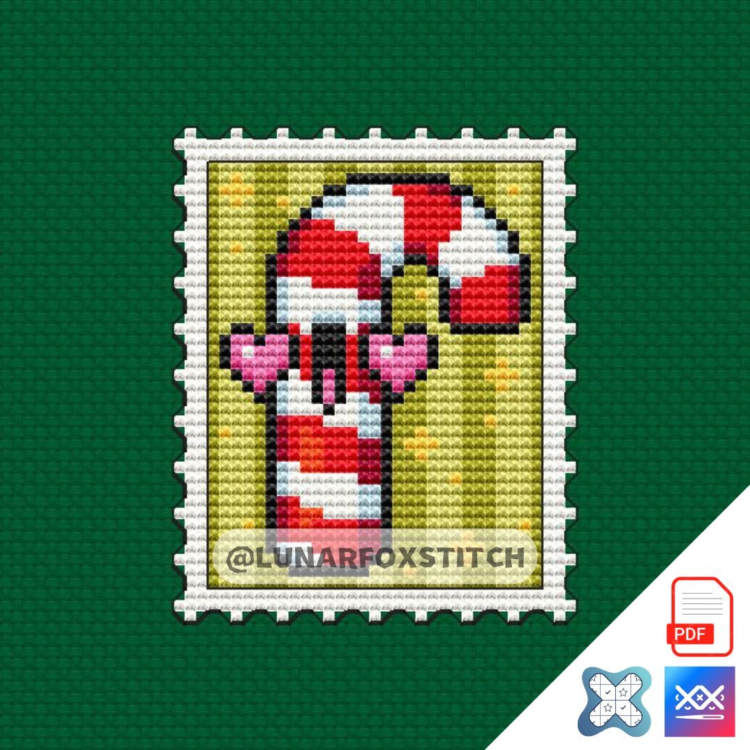 Christmas candy mini postage stamp cross stitch pattern
