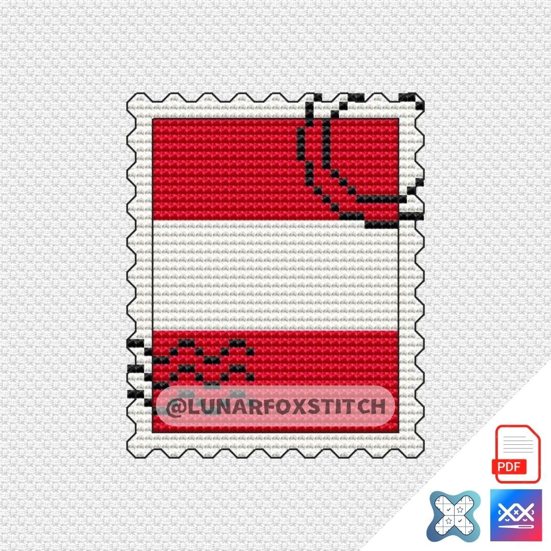 Austria flag mini postage stamp cross stitch pattern