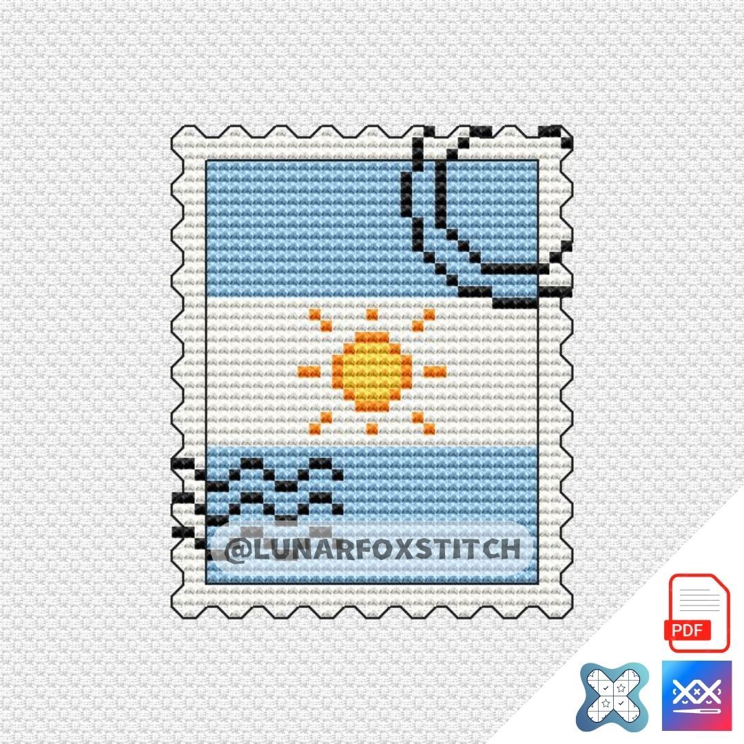 Argentina flag mini postage stamp cross stitch pattern