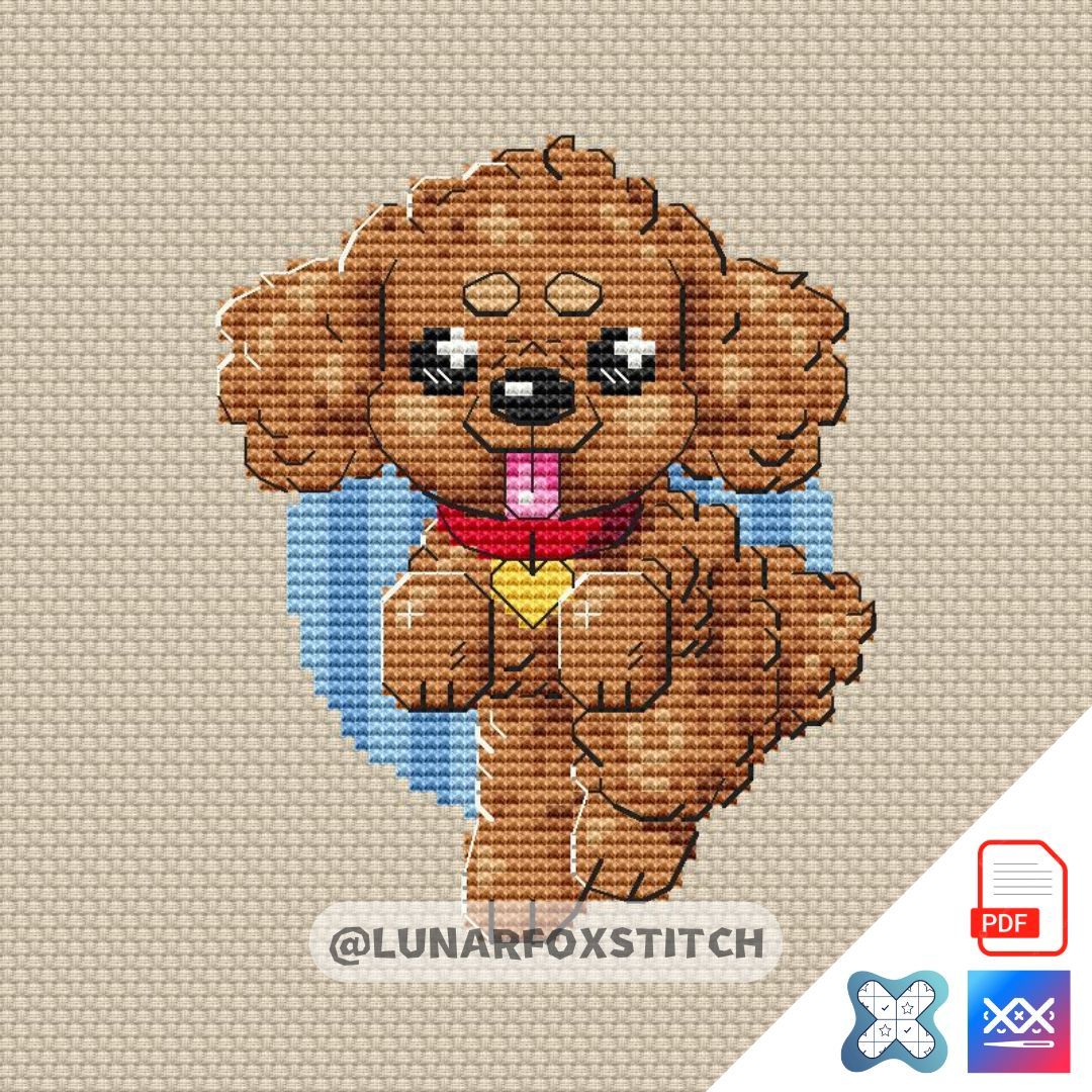 Poodle mini cross stitch pattern