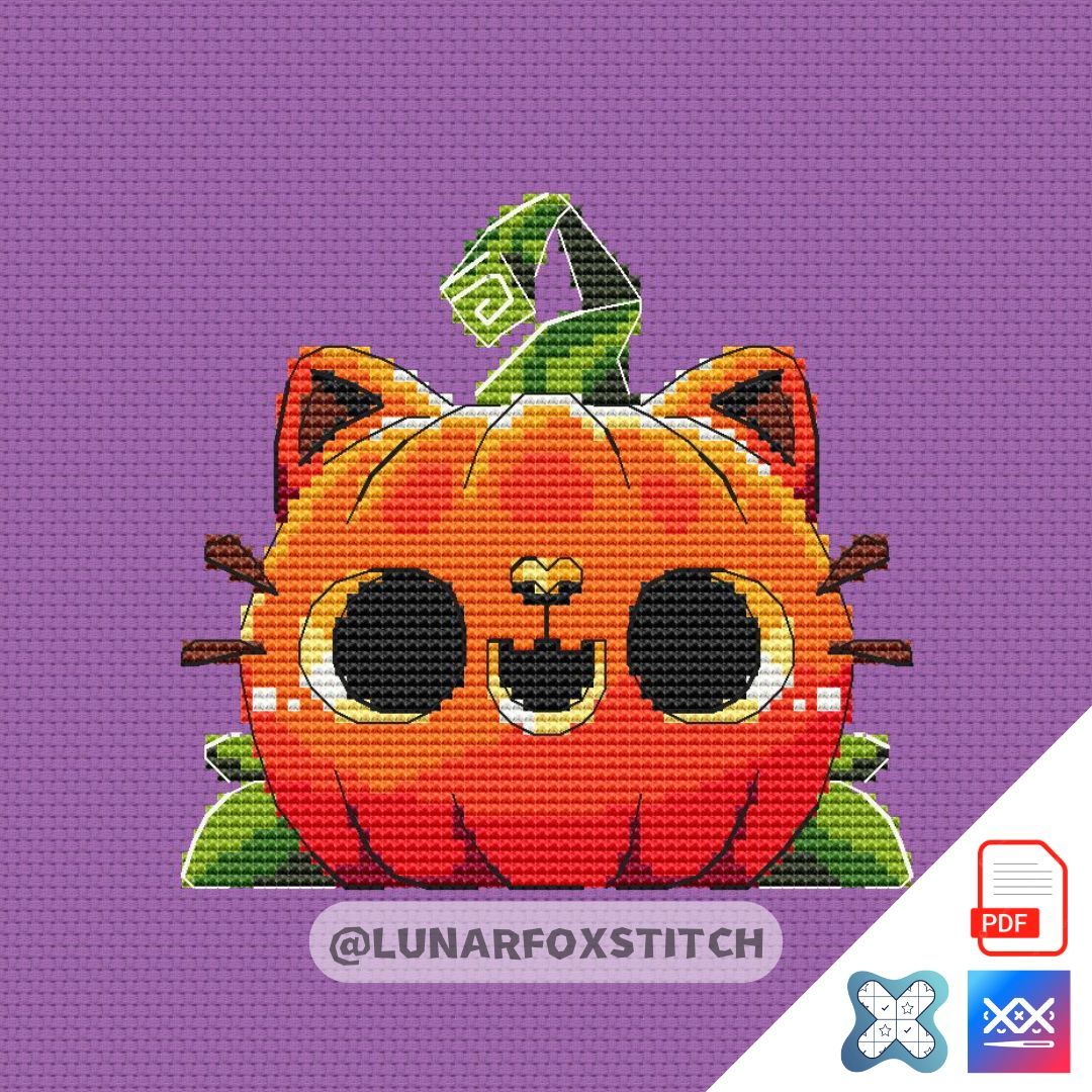Pumpkin Halloween mini cross stitch pattern
