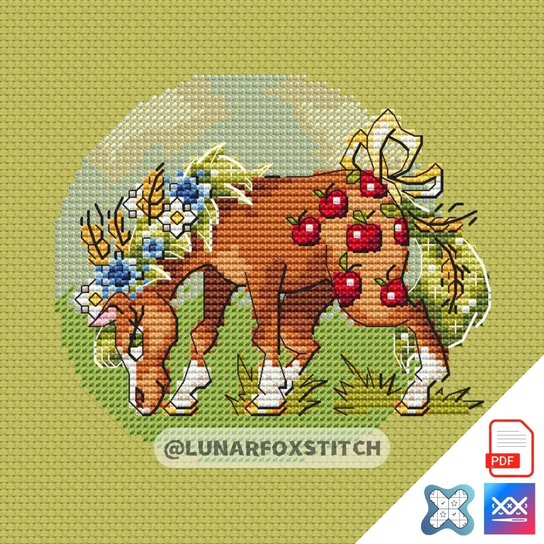 Summer Horse set mini cross stitch pattern