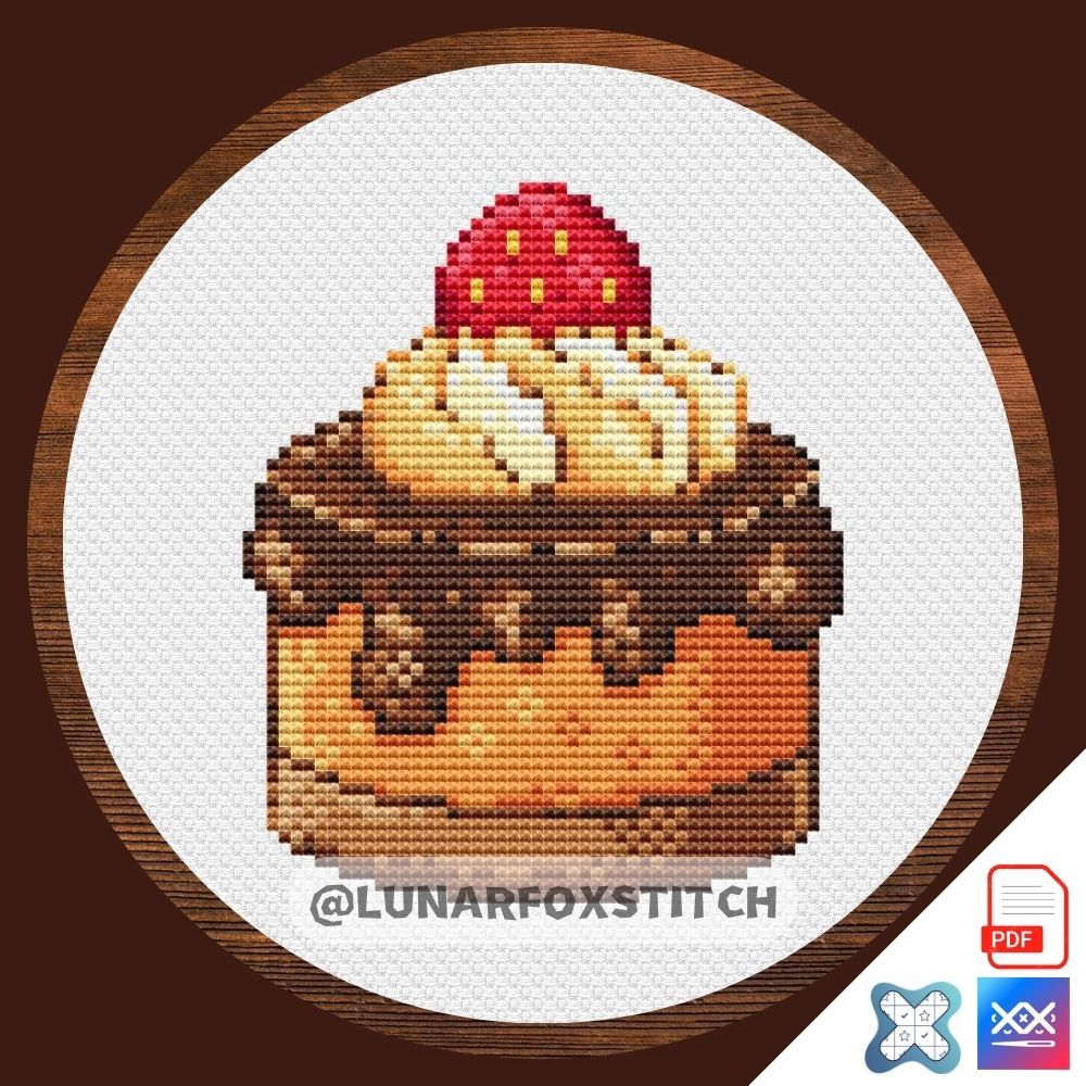 Chocolate cake cross stitch pattern