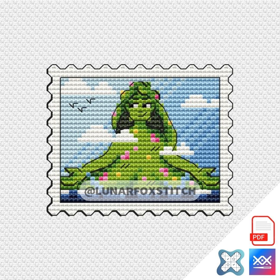 Island Goddess mini postage stamp cross stitch pattern
