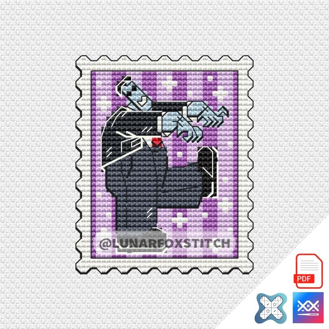 Frankenstein Monster mini stamp cross stitch pattern