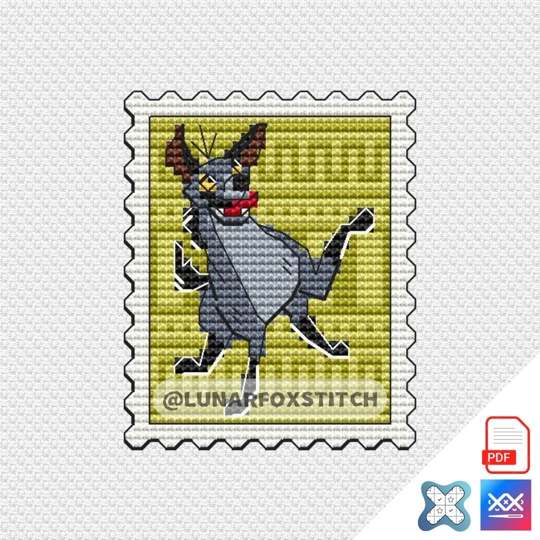 Hyena mini stamp cross stitch pattern