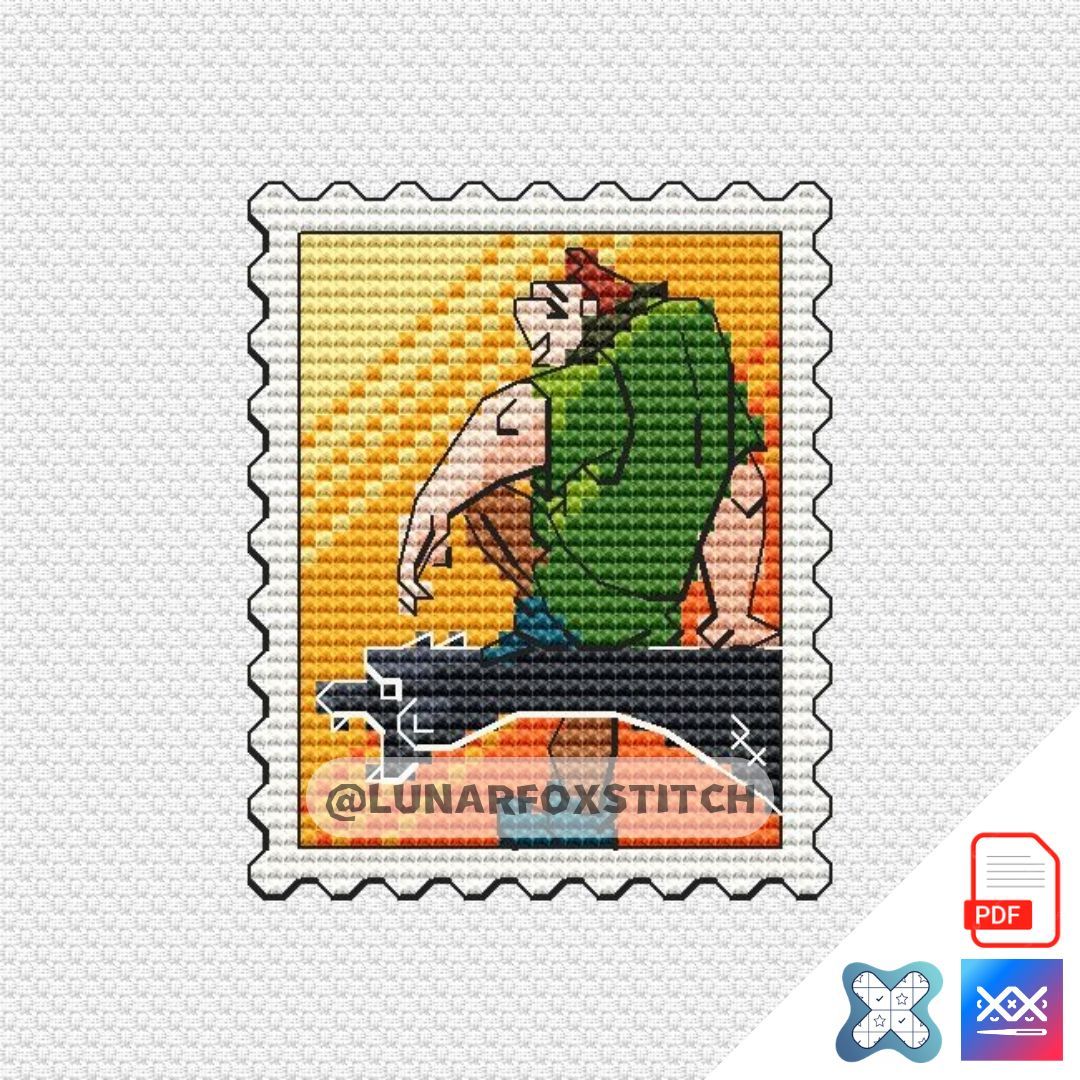 Gothic Bell Ringer mini stamp cross stitch pattern