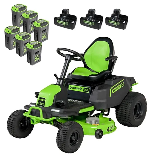 Greenworks CrossoverT 42 in. 60V Cordless Electric Riding Lawn Mower, Battery and Charger Included