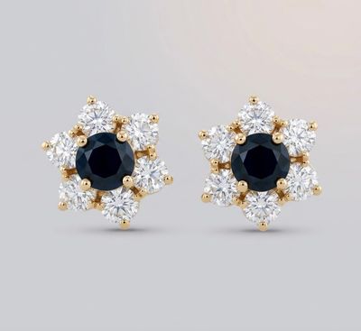 14kt Gold Flower Cluster Earrings