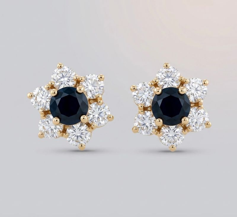 14kt Gold Flower Cluster Earrings
