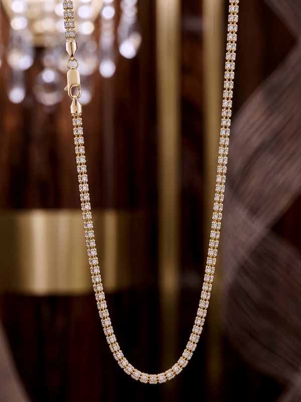 14kt Gold Popcorn Chain 22" 3.7mm